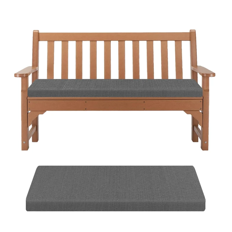 Kimgull Bench Cushion Indoor Seat Pad with Zipper Removable Rectangular Seat Cushion for Garden Dining Patio Shoe Bench (120X30X8CM Dark Gray)