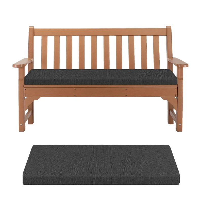 Kimgull Bench Cushion Indoor Seat Pad with Zipper Removable Rectangular Seat Cushion for Garden Dining Patio Shoe Bench (120X30X8CM Black)