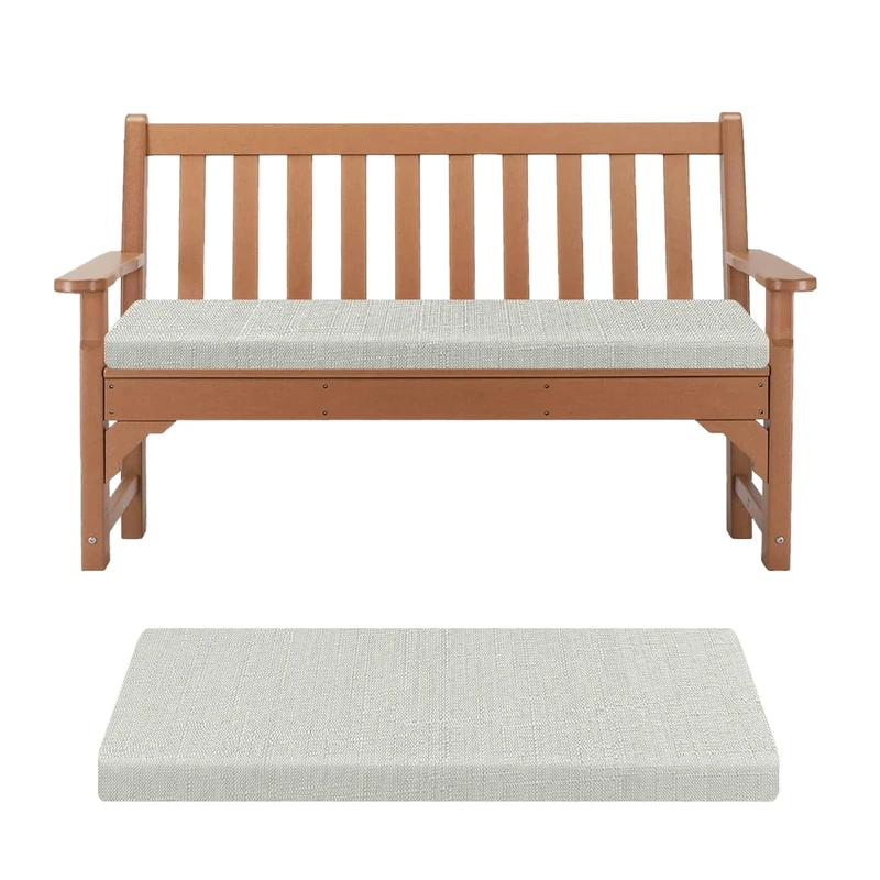 Kimgull Bench Cushion Indoor Seat Pad with Zipper Removable Rectangular Seat Cushion for Garden Dining Patio Shoe Bench (120X30X8CM Beige)