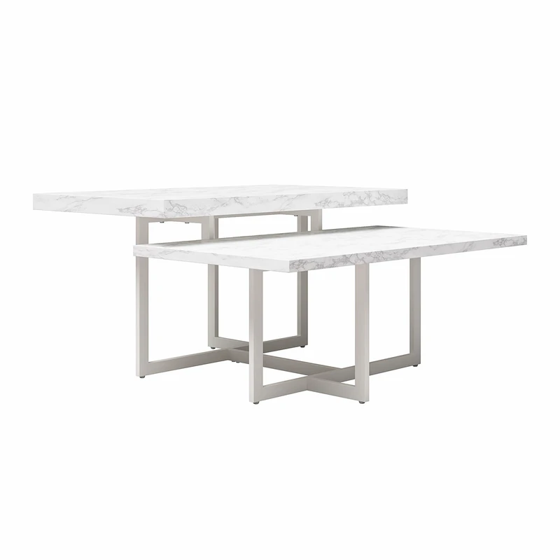 Dorel Home Furnishings Brielle Coffee Table White Faux Marble