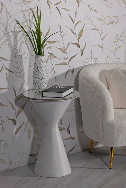 Dmora - Coffee table Oreti, Low coffee table, Magazine rack for sofa, Living room shelf, 44x44 h63 cm, White