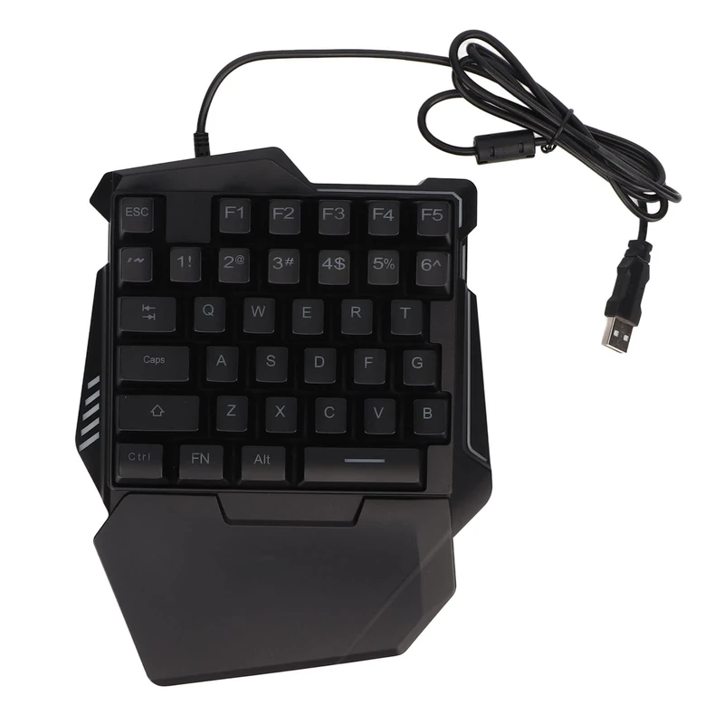 Luocute RGB Keyboard, One Handed Gaming Keyboard 35 Keys with Wrist Rest, Silent Keys, ABS Material Mini Gaming Keypad for PC USB Interface, RGB Backlight, Portable, Ergonomic,Professional