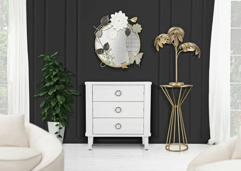 Dmora - Chest of drawers Priolo, Multipurpose chest of drawers, Bedroom dresser, Cabinet with drawers, 81x40 h84 cm, White