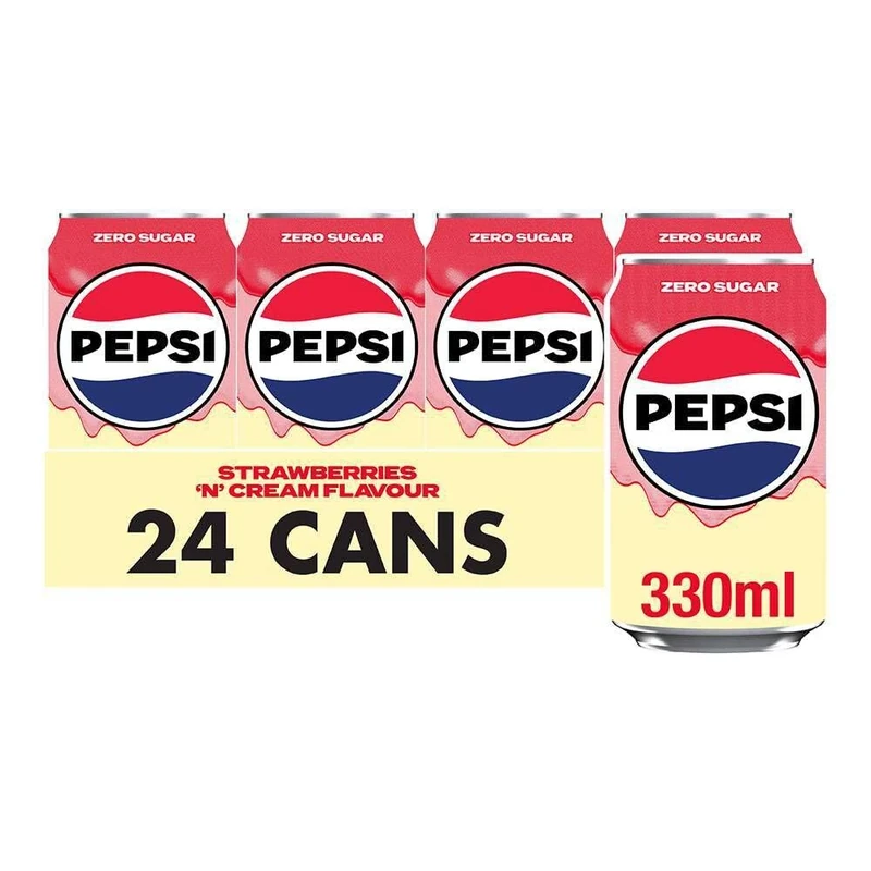 Pepsi Strawberry & Cream 330ml Can (Pack of 24)