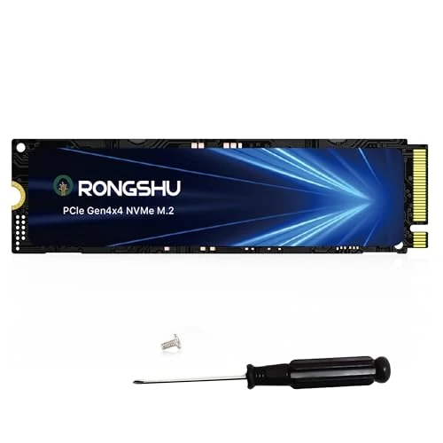 RONGSHU 4TB NVMe SSD M.2 PCIe4.0 Gen 4×4, M.2 2280 Internal Gaming SSD, Seq. Read Speeds Up to 7,400 MB/s, SLC Cache 3D NAND TLC Internal Solid State Drive Compatible with PS5, Gaming (RP7000)