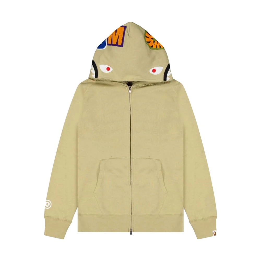 BAPE Pre-loved, Tan Shark Full Zip Hoodie, L