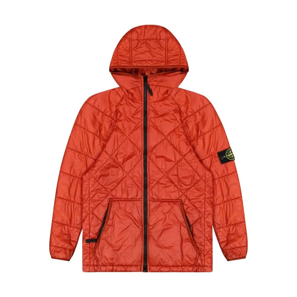 Stone Island Pre-loved, Orange Quilted Micro Yarn Jacket, S