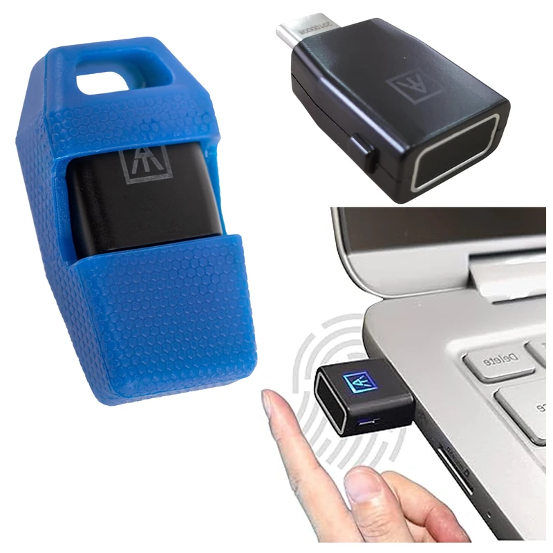 AUTHENTREND ATKey.Pro USB-C security key (biometrics, fingerprint reader, FIDO2, login without password, Windows, Entra ID, macOS, Linux, Chrome OS, compact, without drivers) - Image 1