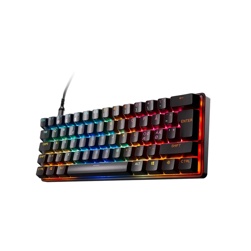 SteelSeries Apex Pro Mini Gen 3 - Gaming Keyboard 60 Percent - Fully Adjustable Hall Effect Switches - Game-Ready Presets - Rapid Trigger, Protection Mode, Rapid Tap/SOCD - Nordic QWERTY