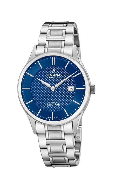 Festina Swiss Made Mens Steel Watch with Steel Bracelet F20067/4