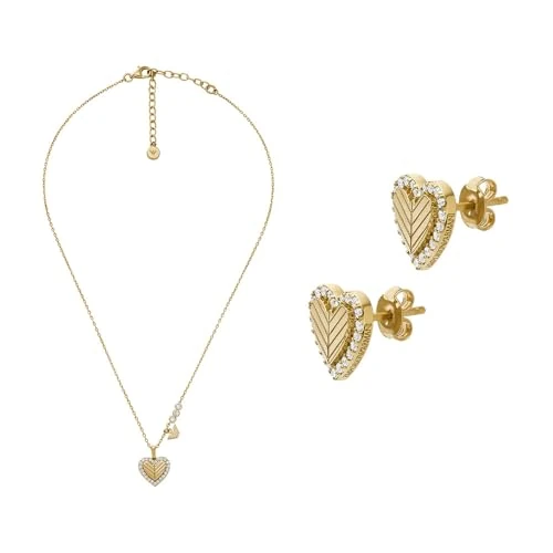 EMPORIO ARMANI Women's Gold-Tone Sterling Silver Necklace and Earrings, Set