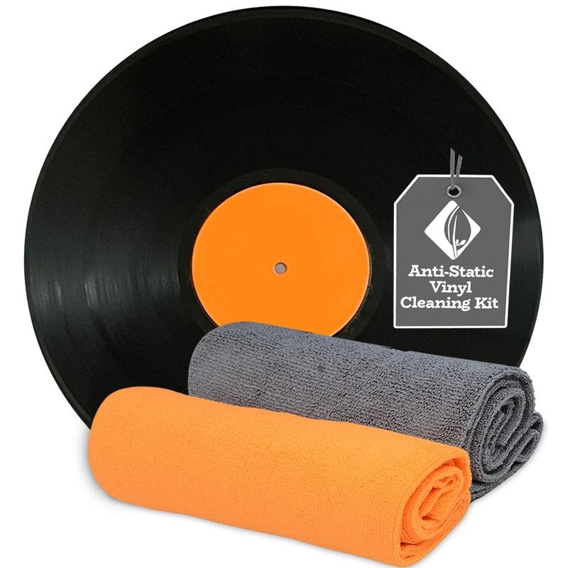 Towelogy® 2pcs Record Cleaning Cloth - Lint Free, Soft, Anti Static Record Cleaner for Vinyl - Doubles Up as a Vinyl Cleaning Mat - Compatible with Most Record Cleaning Fluid