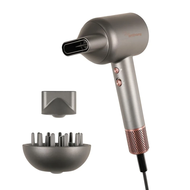 Paul Anthony 'MACH 4' 1600W Whisper Quiet Brushless Motor, Intelligent Heat Control, 2 Heat Settings, Cool Shot, 3 Speeds, 2 Magnectic Attachments, Ideal for Men and Women H1702.