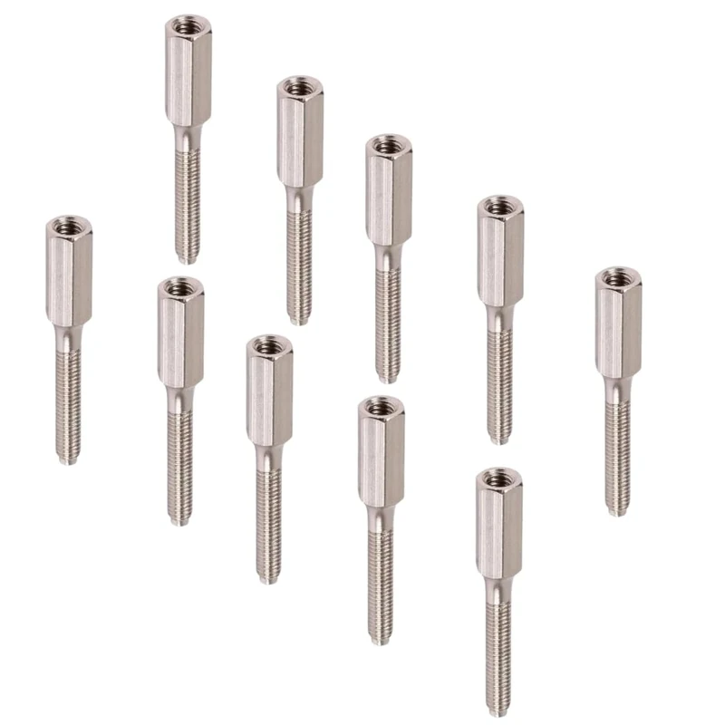 Nickel Extension Studs, M3.5 x 35mm - Switch Screws Extending Socket (10)