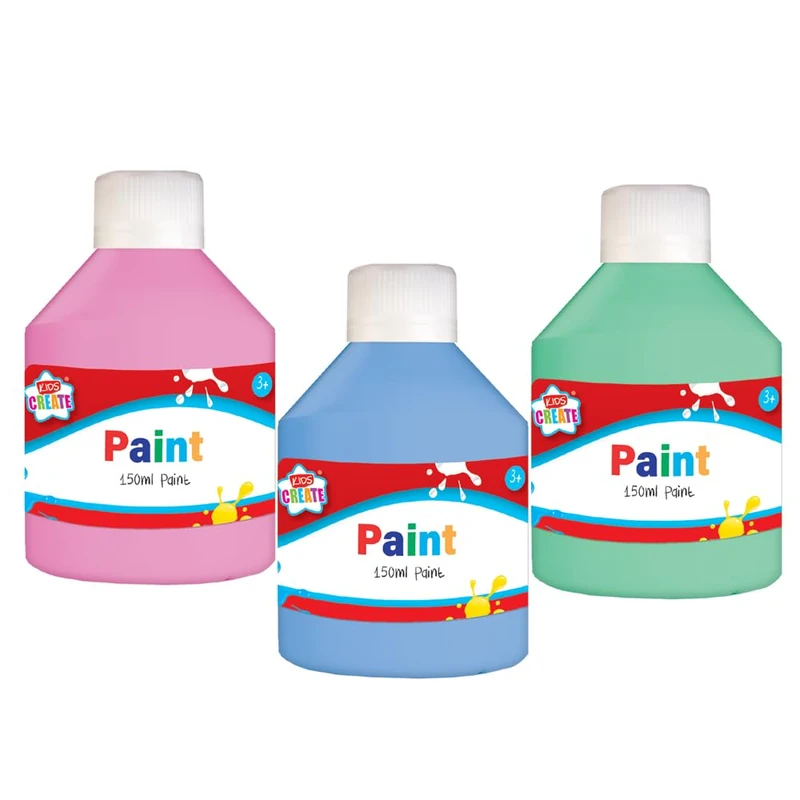 Design Group Kids Paint Set - Pastel Paint Assortment 3pk, Washable Colors, Brushes Included (YKICACA4A011)
