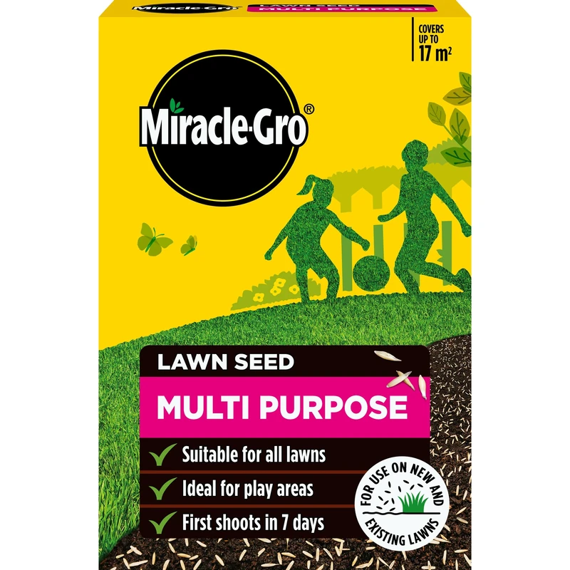 Miracle-Gro Multi Purpose Lawn Seed, Child & Pet Friendly, Coverage 17m2, 500g Box