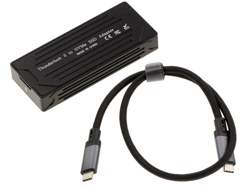 KALEA-INFORMATIQUE Aluminum Thunderbolt 3 40G Case for M2 NVMe SSD Aluminium Structure with High Speed Cord Provided