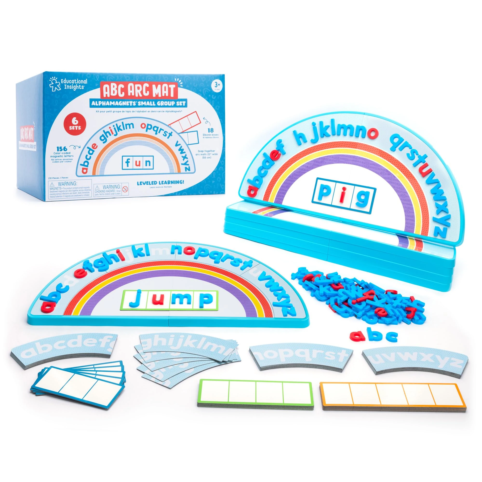 Learning Resources ABC Arc Mat AlphaMagnets Small Group Set, Alphabet Puzzles for Kids, Letter Learning Kit, Preschool Classroom Must Haves, Magnetic Blocks, Fine Motor Toys for Toddlers Ages 3 4 5+