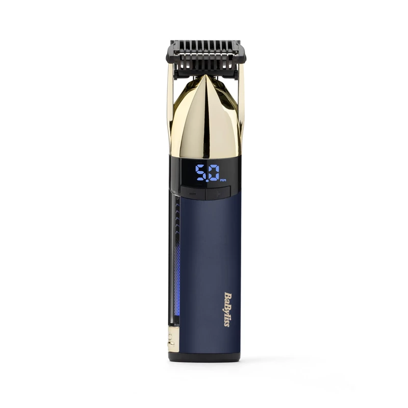 BaByliss Super X-Metal Stubble and Beard Trimmer, Ultra Precision, 24 Length Settings, Cordless and Waterproof, Gifts for Men, Gold/Blue, S992U