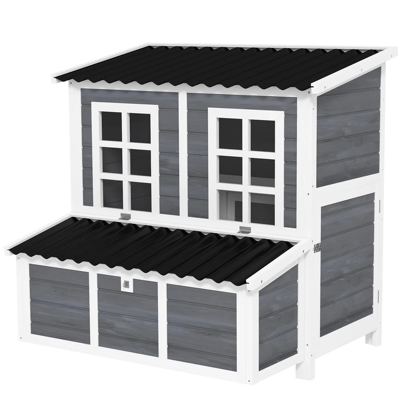 PawHut Wooden Chicken Coop with Nesting Box - 100 x 86 x 100cm