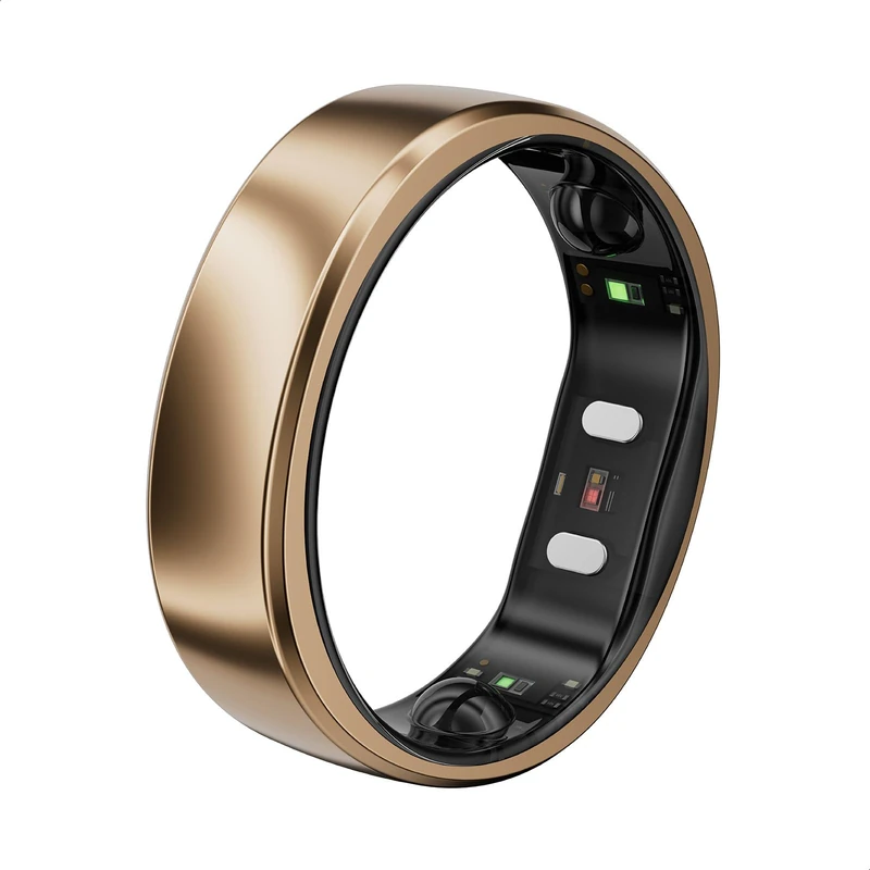 RingConn Gen 2 Air, Ultra-Thin AI Smart Ring, Size First with Sizing Kit, 10-Day Battery Life, Sleep/Heart Rate/Stress/Fitness Tracker, Compatible with Android & iOS - Size 11, Dune Gold