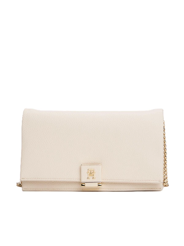 Tommy Hilfiger Women's Chain Flap Bag with Removable Crossbody Strap, Sugarcane, One Size