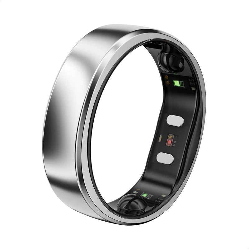 RingConn Gen 2 Air, Ultra-Thin AI Smart Ring, Size First with Sizing Kit, 10-Day Battery Life, Sleep/Heart Rate/Stress/Fitness Tracker, Compatible with Android & iOS - Size 14, Galaxy Silver