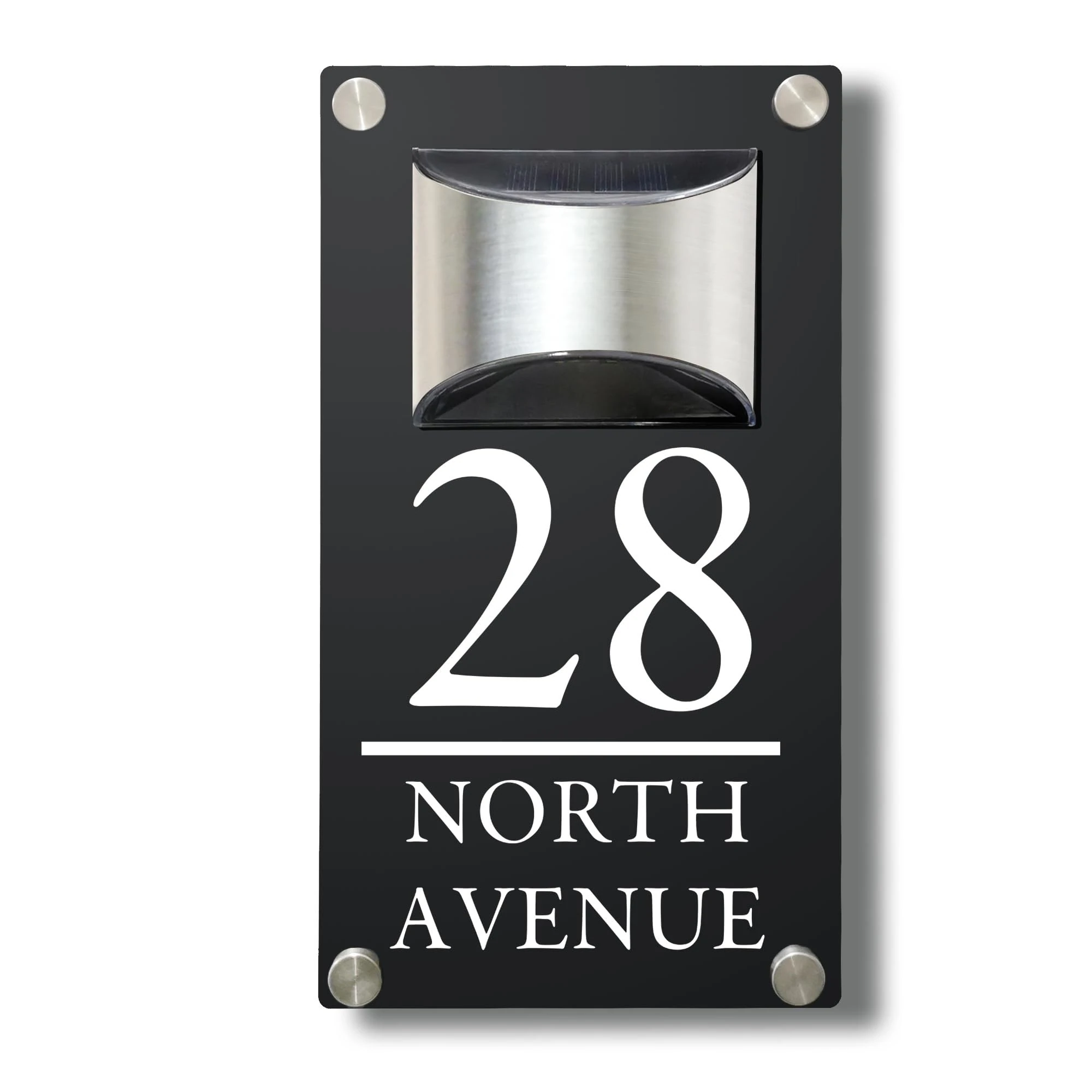 Solar House Numbers House Numbers Plaques with Solar Light House Signs Door Number Plaques For Wall Led House Number for Outside (Solar House Number)
