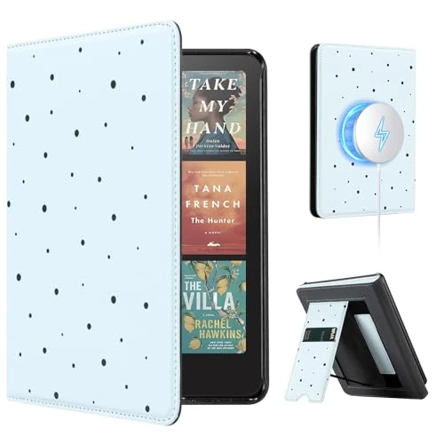 CoBak Stand Case for 7" Kindle Paperwhite 12th Gen 2024 and Kindle Colorsoft with Hand Strap - Compatible with iPhone MagSafe, for Samsung/Belkin/Anker Wireless Charging Pads, Durable, Auto Sleep Wake