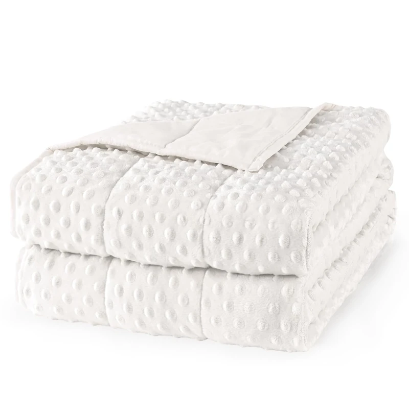 Mr. Sandman Weighted Blanket for Adults, Heavy Blanket for Woman,Man Sleeping/Calm, Soft and Cozy Weighted Throw Blankets, Machine Washable, 60 x 80in, 20 lbs, White