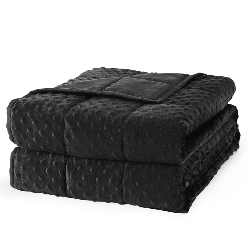 Mr. Sandman Weighted Blanket for Adults, Heavy Blanket for Woman,Man Sleeping/Calm, Soft and Cozy Weighted Throw Blankets, Machine Washable, 60 x 80in, 20 lbs, Black