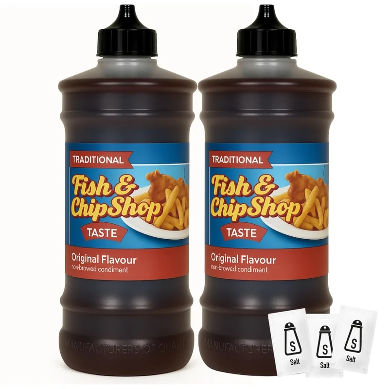 Traditional Chip Shop Vinegar 2 x 315ml – Maltflaven Non-Brewed Condiment – Authentic Fish & Chip Shop Taste – Ready-to-Use Vinegar for Takeaways, BBQs & Home Use