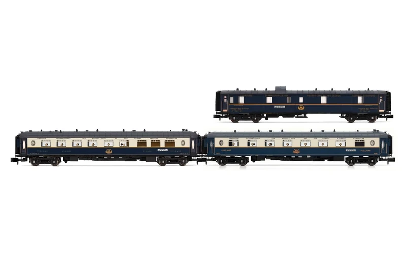 Arnold HN4490 CIWL, 3-unit pack Edelweiss Pullman Express, set 1-2 (DD3, VP Fleche d'or, VPC Étoile du Nord), ep. II Passenger Coaches, Cream-blue