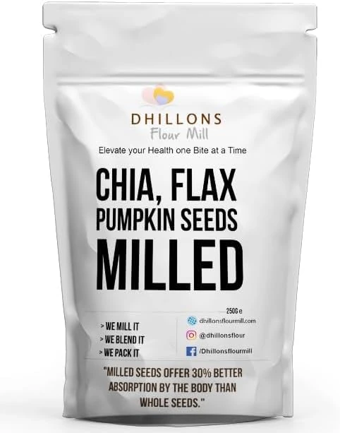 Dhillons Flour Mill Chia, Pumpkin and Flaxseeds Milled Mix, 750g | Milled seeds offer better absorption of nutrients by the body compared to whole seeds |