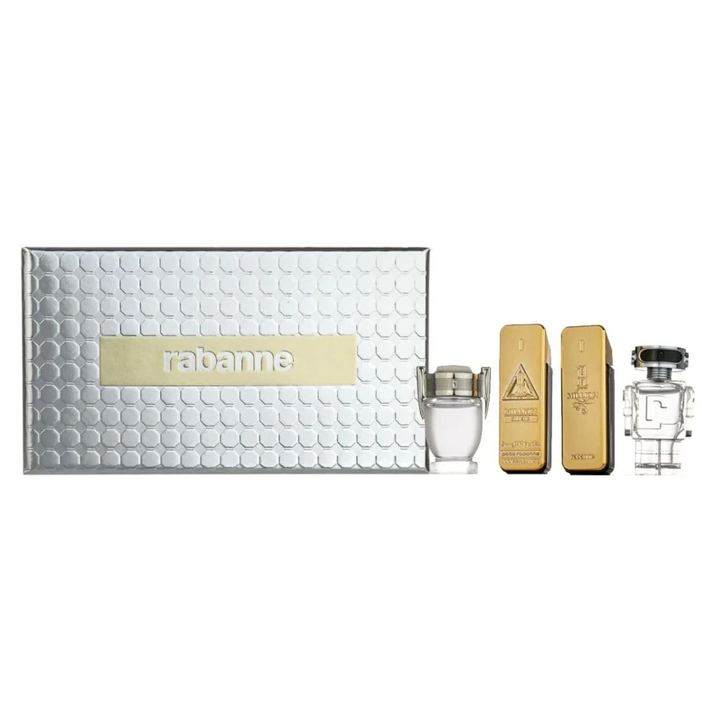 Paco Rabanne Mini Toiletry Gift Set for Men (4 x 0.2 fl oz) Miniature Travel Variety