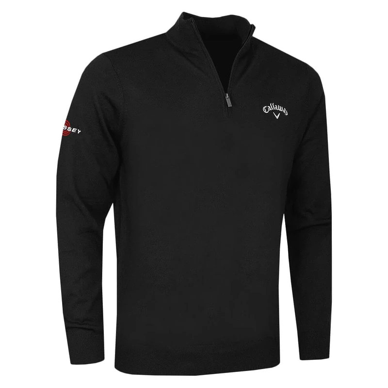 Callaway Golf Mens 2026 1/4 Zip Odyssey Thermal Sweater - Black Ink - XXXL