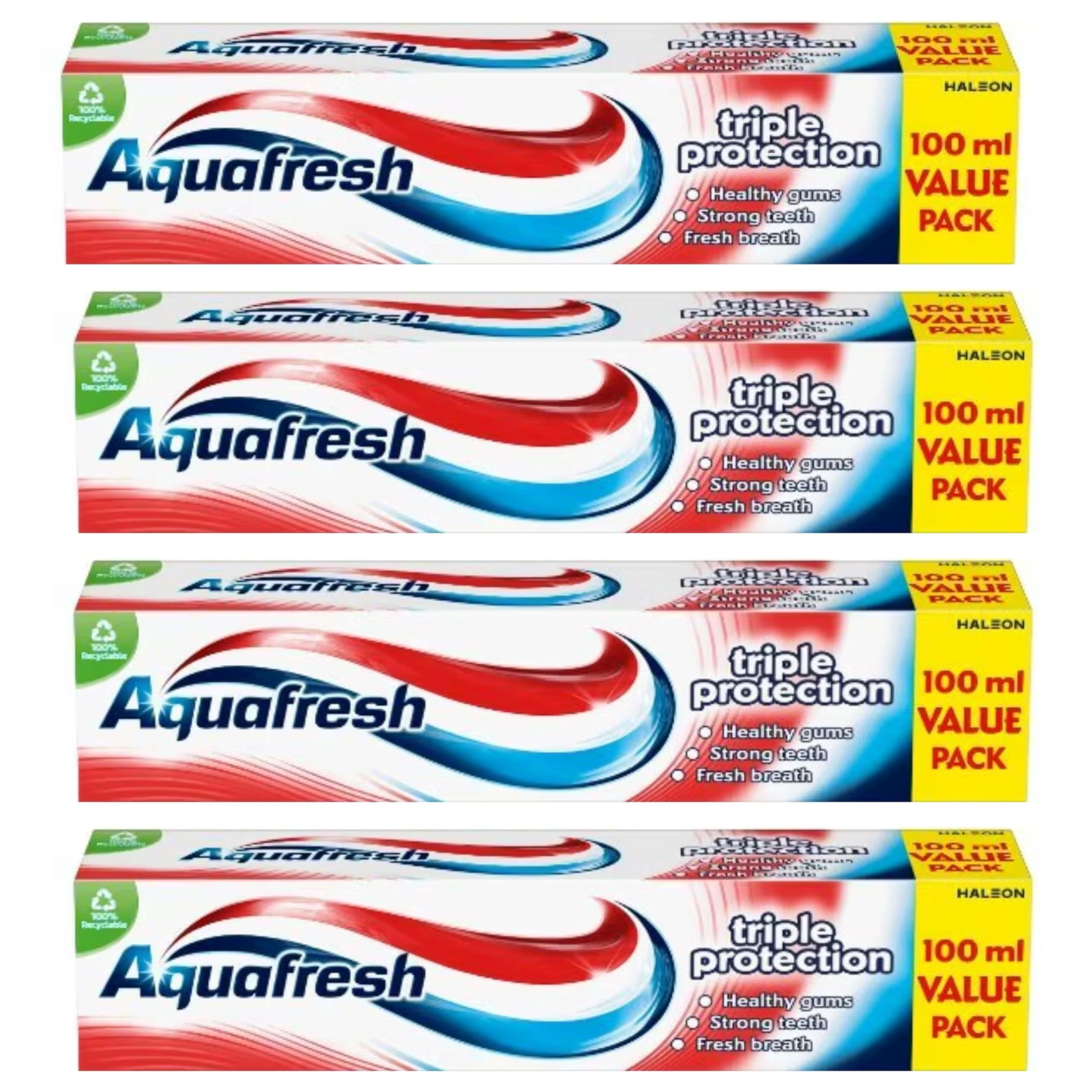4 Pack Bundle - Aquafresh Triple Protect Toothpaste (4X 100ml). A Hadco Bundle