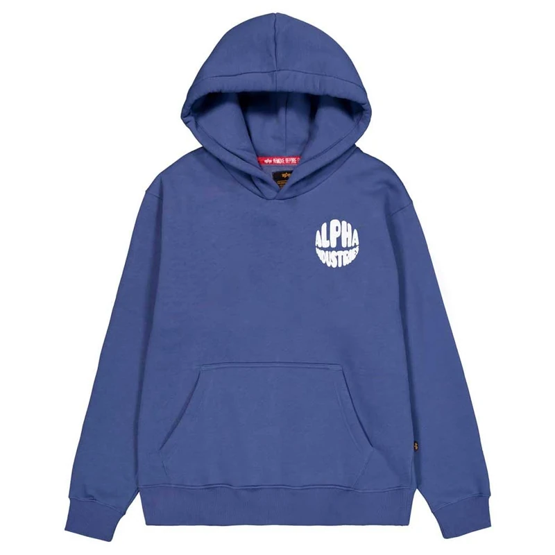 Alpha Industries Men's Logo Hoodie Back Print, Night Purple, M