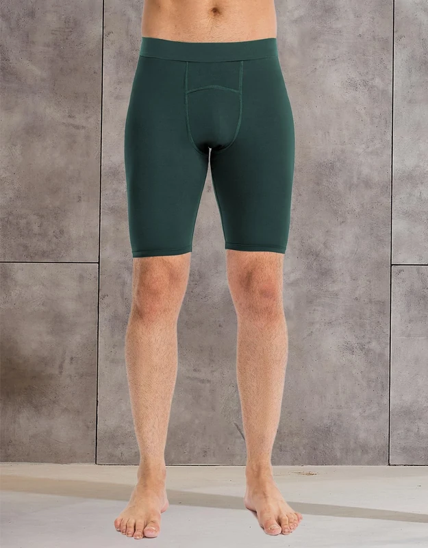 Men's Compression Shorts Athletic Underwear Workout Running Tights, Dark Green, Medium