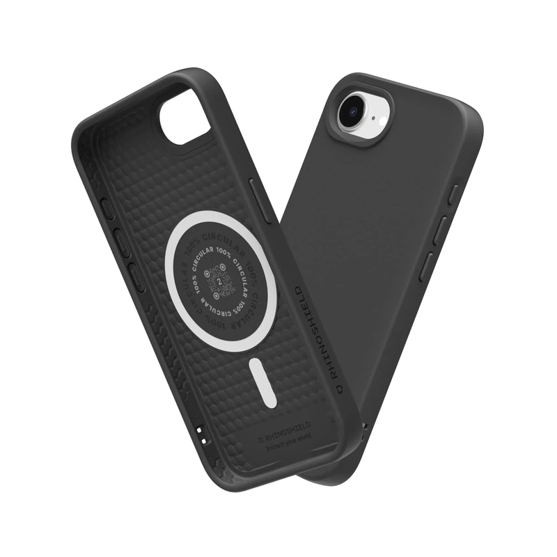 RHINOSHIELD SolidSuit Case Compatible with Magsafe for iPhone 16e | Shock Absorbent Slim Design Protective Cover with Premium Matte Finish 3.5M / 11ft Drop Protection - Classic Black