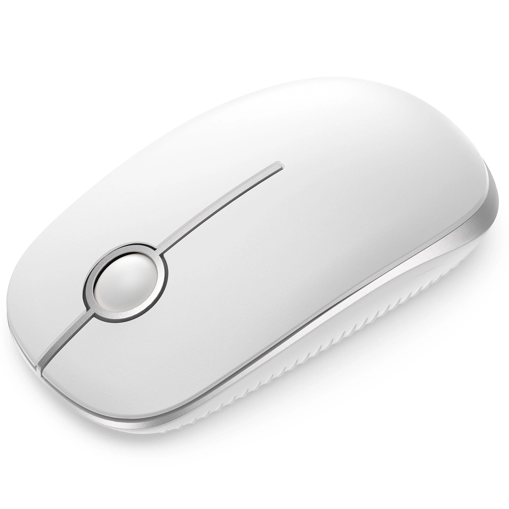 Seenda Wireless Mouse, 2.4GHz Silent Mouse with USB Receiver, 18 month battery life, 1600 DPI Optical Tracking, Portable Computer Mice for Laptop PC Notebook- White and Silver
