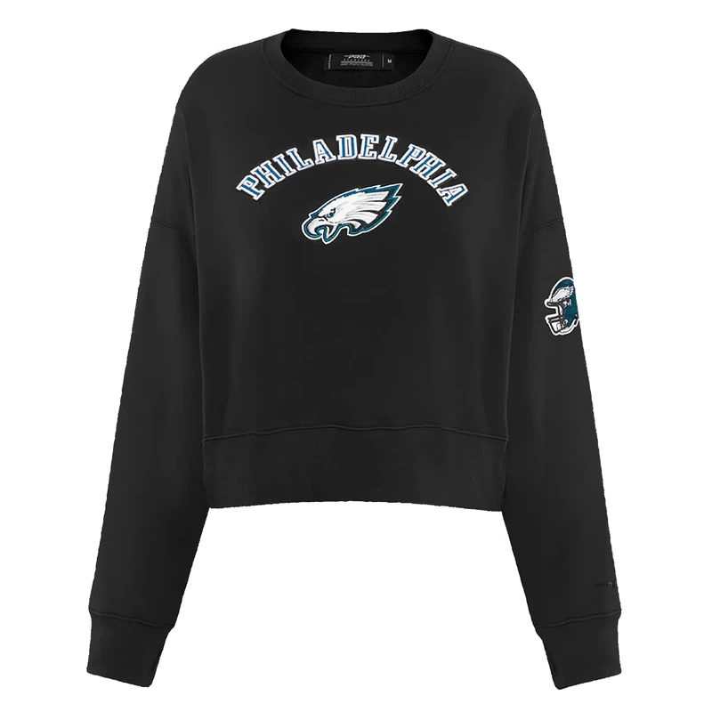 Pro Standard Womens NFL Philadelphia Eagles Classic Chenille Crewneck Sweatshirt Black Xs