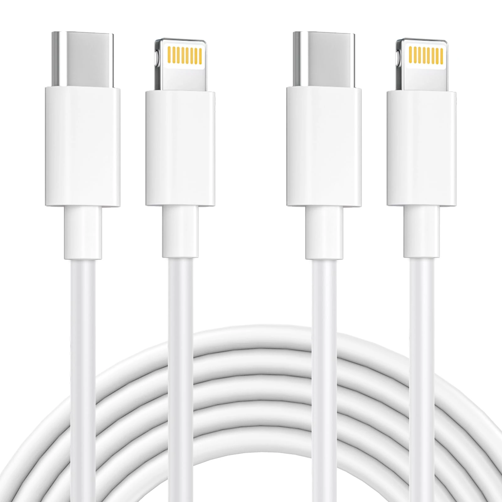 Poukey USB C to Lightning Cable 2M 2Pack, iPhone Fast Charger Cable[MFi Certifed] Lightning Cable USB C iPhone Charging Cable Fast Charge Lead for iphone 14/13/12/11 Pro Max/XS/SE
