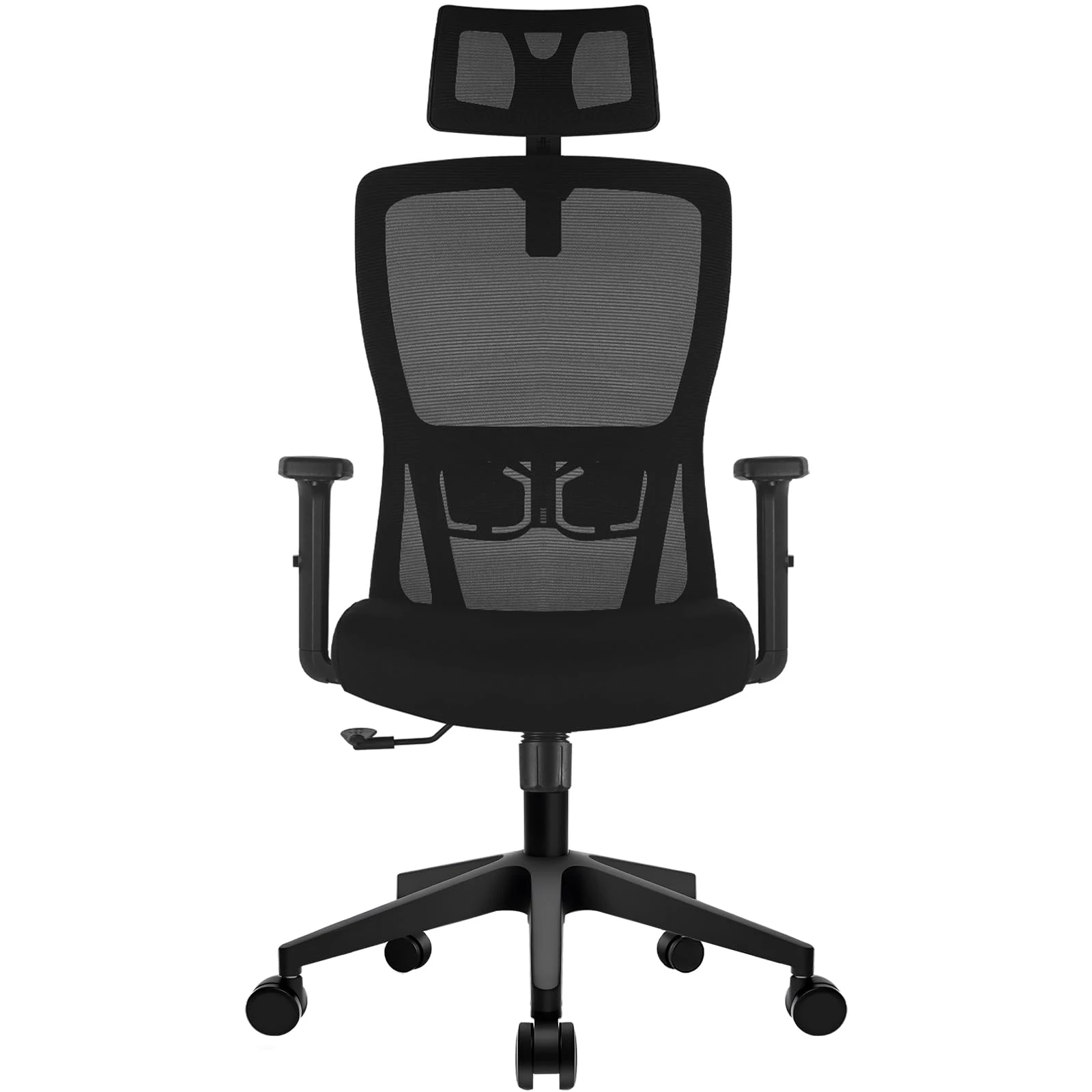 Durrafy Office Chair, Desk Chair with Adjustable Headrest, Lumbar support and Liftable Armrest, High Back Ergonomic Office Chair, Breathable Mesh Backrest for Comfort, Computer Chair for Home/Office