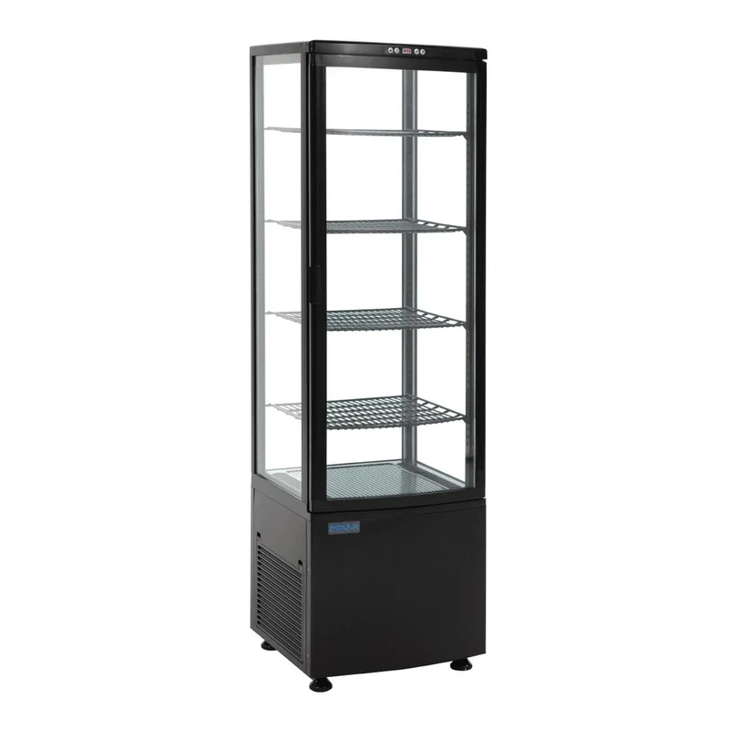 Polar C-Series Energy Efficient Curved Door Display Fridge Black 235Ltr - Energy Rating A, LED Light, Digital Controls CX573
