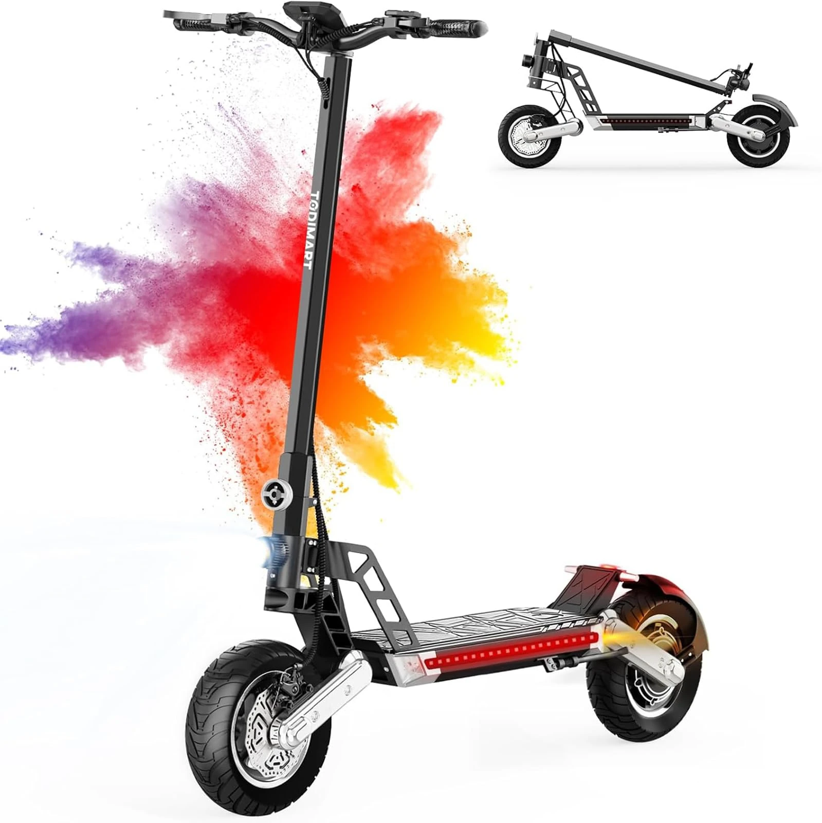 Electric Scooters Adult, 40-45 km Range, 48V 10.4 Ah Battery, Electric Scooter 10 inch Off-Road Tires, 3 Speed Modes, LCD Display, 120 kg Load Capacity - TODIMART G2 E Scooter