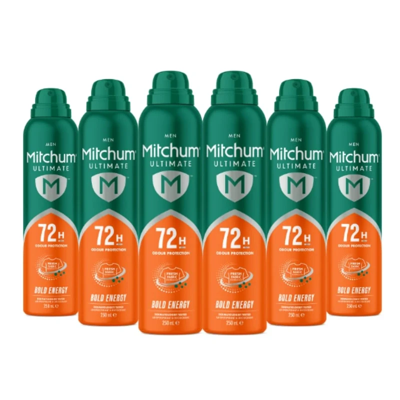 Mitchum Men Ultimate 72H Aerosol Bold Energy,pack of 6
