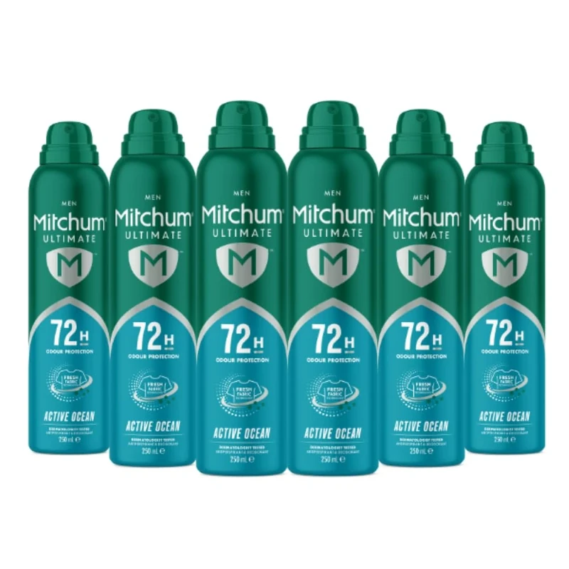 Mitchum Men Ultimate 72H Aerosol Active Ocean, pack of 6