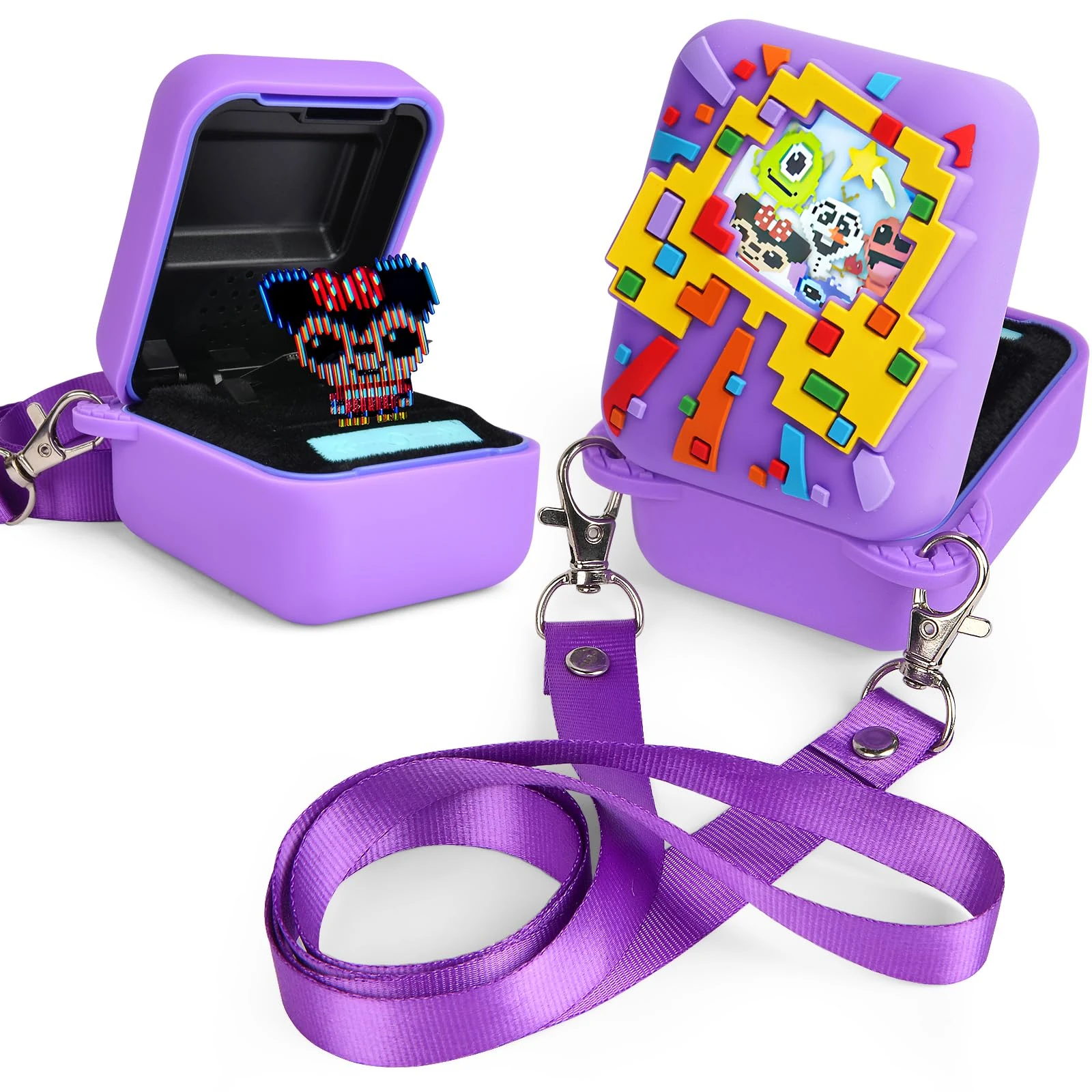 OSDUE Silicone Case for Bitzee Digital Pet, Anti-fall Shockproof Portable Carrying Mini Case - Anime - Purple