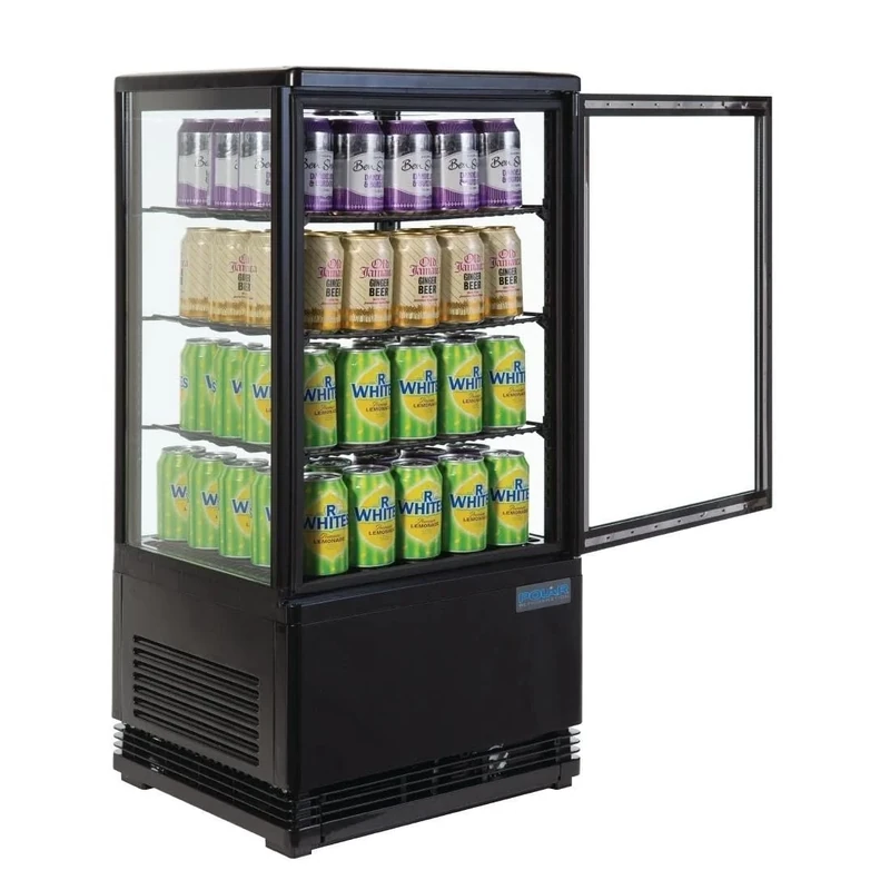 Polar C-Series Energy Efficient Display Fridge Black, 68Ltr